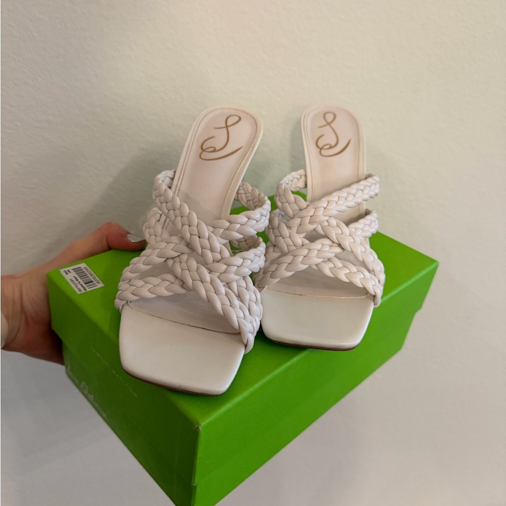 Sam Edelman White Braided Sandals